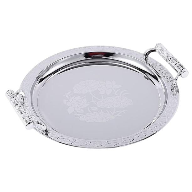 Bandeja nórdica de postres de frutas con asas, bandeja decorativa para café para comer y guardar Argenta S