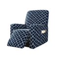thumbnail image 1 of Protecteur de Meuble 4 Pcs, Étui Inclinable à Carreaux Rayés avec Poches, Housse de Fauteuil Inclinable 1 Place avec Bas Élastique, 1 of 7