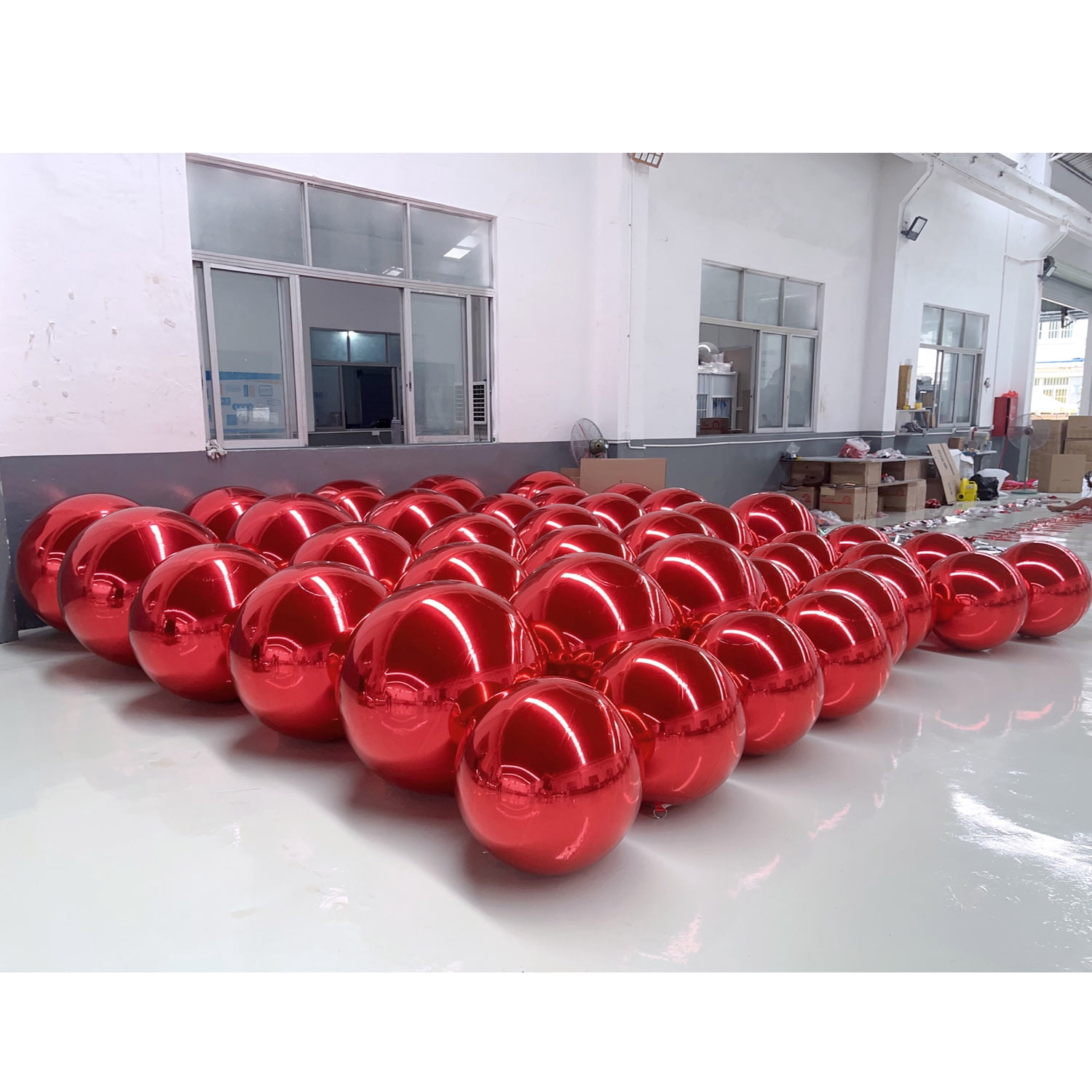 Giant Inflatable Mirror Ball Sealed Disco Inflatable Mirror Sphere Red Pvc Chrome Shinny Balloon For Wedding Stage Decoration