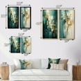 thumbnail image 4 of Designart "California Dreaming Retro Abstract in Gold and Teal I" Abstract Painting Framed Wall Art Set Of 2 - Modern Gold Frame Gallery Set For Office Decor, 4 of 6