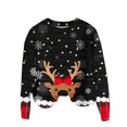 Black Women Happy Festival Christmas Casual Tops Long Sleeve Blouses ...