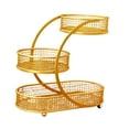 thumbnail image 1 of Cesta de frutas con soporte para frutero, organizador resistente de hierro de 3 niveles para almacenamiento en mostrador Oro, 1 of 9