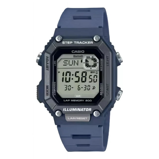 Reloj Casio Caballero Ws-b1000 Conectividad Bluetooth Correa Azul Marino Bisel Azul Marino Fondo Negro