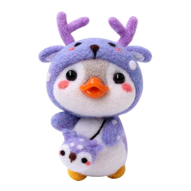Kit De Fieltro De Aguja Con Animales, Pingüino Encantador, Bricolaje, Con Herramientas Básicas, Alce Sunnimix Kits de fieltro de aguja animal