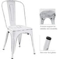 thumbnail image 3 of VINEEGO Metal Dining Chair Indoor-Outdoor Use Stackable Classic Trattoria Chair Fashion Dining Metal Side Chairs for Bistro Cafe Restaurant Set of 4 (DIstressed White), 3 of 7