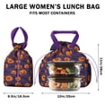 thumbnail image 5 of Halloween Pumpkin Bat Pattern Drawstring Lunch Bag Women - Drawstring Lunch Bag Insulated for Work Office - Stain-Resistant Large Lunchbags for Women with Multi-Pockets, 5 of 6
