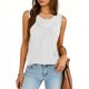 thumbnail image 2 of Mujeres Blusas de Verano Cuello en V Cuello de Color Sólido Mangas Tank Top Casual, Blusas sin Mangas para las Mujeres, 2 of 8