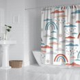 thumbnail image 2 of White Boho Bohemia Rainbow Clouds Sun Pattern Shower Curtain 84"x72" ,Bathroom Decorative Shower Curtains Set with 12 Hooks,Modern Waterproof Washable Shower Curtain, 2 of 6