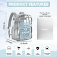 thumbnail image 2 of DAKIMOE Clear Backpack for School - 17 inch Large Heavy Duty Stadium Approved Clear Bookbag, See Through PVC Transparent Backpacks for Travel College Work, Grey, 2 of 8