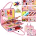thumbnail image 5 of Montessori Busy Book for Toddlers, Interactive Preschool Activity Quiet Book, Educational Sensory Learning Toy for Boys & Girls Travel Toy, Pink, 5 of 5