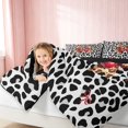 thumbnail image 5 of Erosebridal Leopard Bow Cherry Queen Bedding for Girls, Cheetah Fruit Animal Print Bedding Comforter Set Queen, Black Reversible 7pcs, 5 of 6