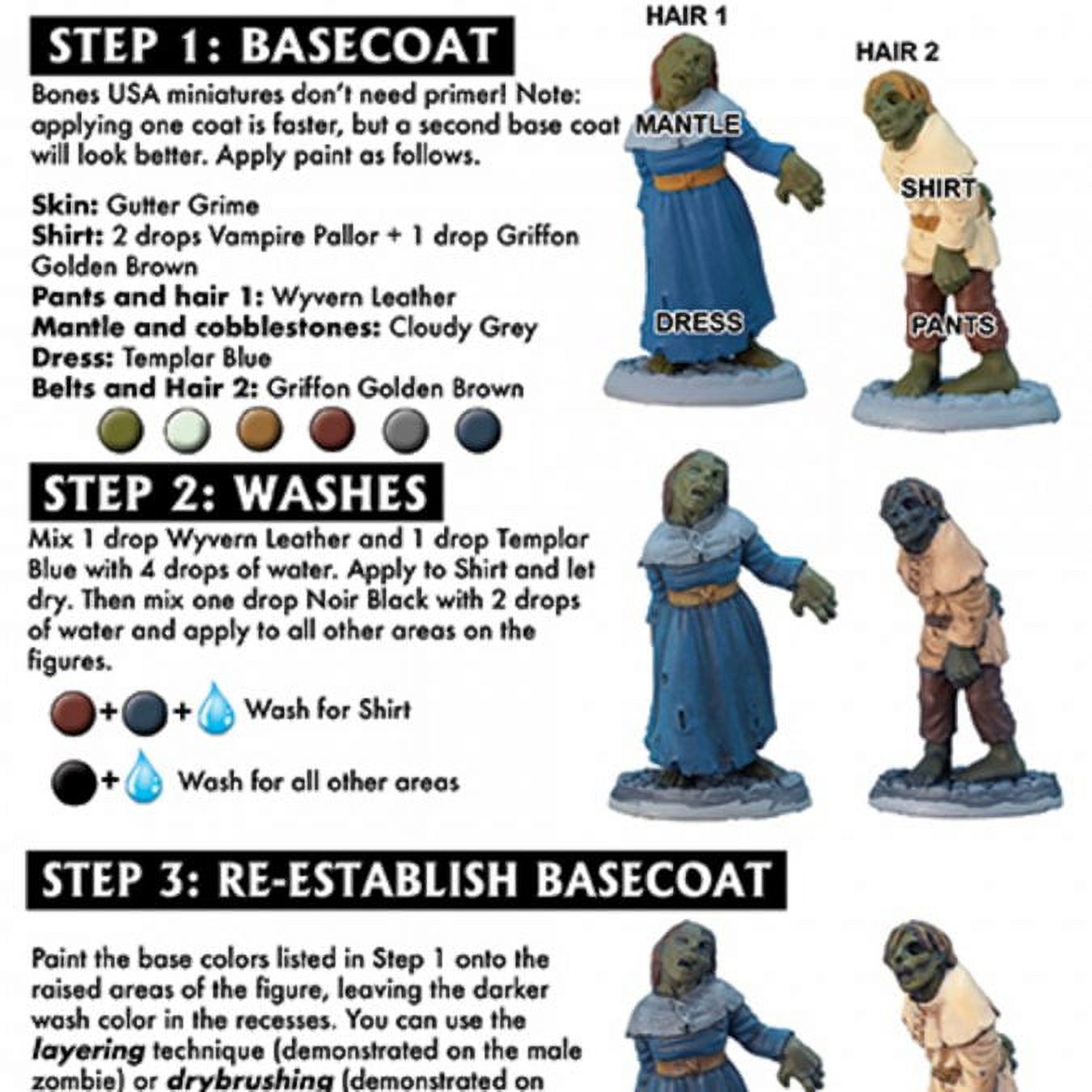 Reaper Miniatures REM9916 Learn To Paint Zombies Quick Paint Set