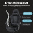 thumbnail image 3 of VIOLHEDO PU Leather Gaming Chair Height Adjustable Computer Chair with Headrest & Lumbar Support Black, 3 of 7