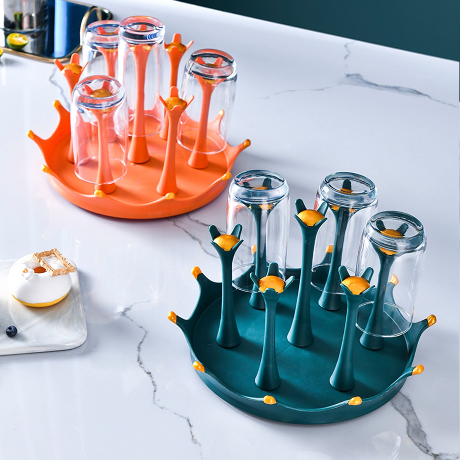 HomeLife Bottle Drying Rack 5/7/9-Digit Detachable Design Multifunctional Rotary Stand Dust-proof Vertical Drain Stainless Steel Cup Holder Feeding Bottle Drain Tray Household Supplies