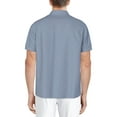 thumbnail image 3 of Cafe Luna Men's and Big Men's Short Sleeve Linen Cotton Tuck Panel Woven Shirt, Sizes S-5XL, 3 of 3