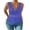 Blue, variant on Women's Stretch Fabric Sleeveless Deep V-Neck Tank Top Side Ruching Adjustable Drawstrings Pile Neck Camisole Blouse Blue 2XL