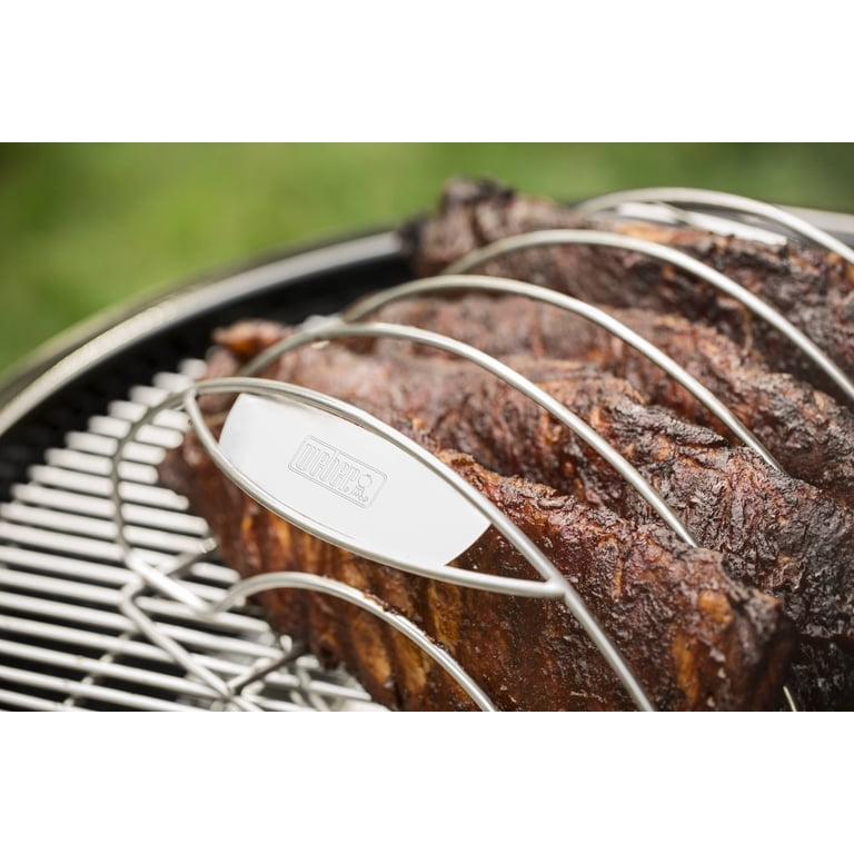 Weber Rack Fish Grill Rack For Cooking Multiple Ribs Vertically Weber Original Rib Rack ...