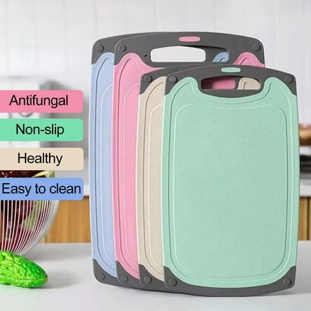 

YFMALL Cutting Board Multifunctional Non-slip Spillover Prevention Groove Rectangular Household Fruit Meat Chopping Block Kitchen Tools