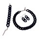 thumbnail image 4 of Conjunto de collar, pulsera y pendientes de cadena gruesa de moda, joyería exagerada, cadena de eslabones de acrílico mate con cierre resistente para Negro, 4 of 9