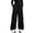 A83 Black, variant on Glisme Little Girls Cargo Pants Fleece Lined Wide Leg With Pockets Autumn Casual Girls Baggy Trousers