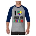 thumbnail image 1 of MmF - Mens Raglan Sleeve Baseball T-Shirts, up to Size 3XL - I Love Someone With Autism, 1 of 4