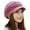 Pink Purple, variant on Walbest Womens Winter Soft Faux Rabbit Fur Warm Knitted Baggy Beret Narrow Brim Beanie Hat, Classic Slouch Snow Ski Cap with Visor