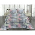 thumbnail image 2 of Ambesonne Floral Quilted Bedspread Set 3 Pcs, Drawing of Lily Pattern Art, Twin, Indigo Pale Grey and Blush, 2 of 4