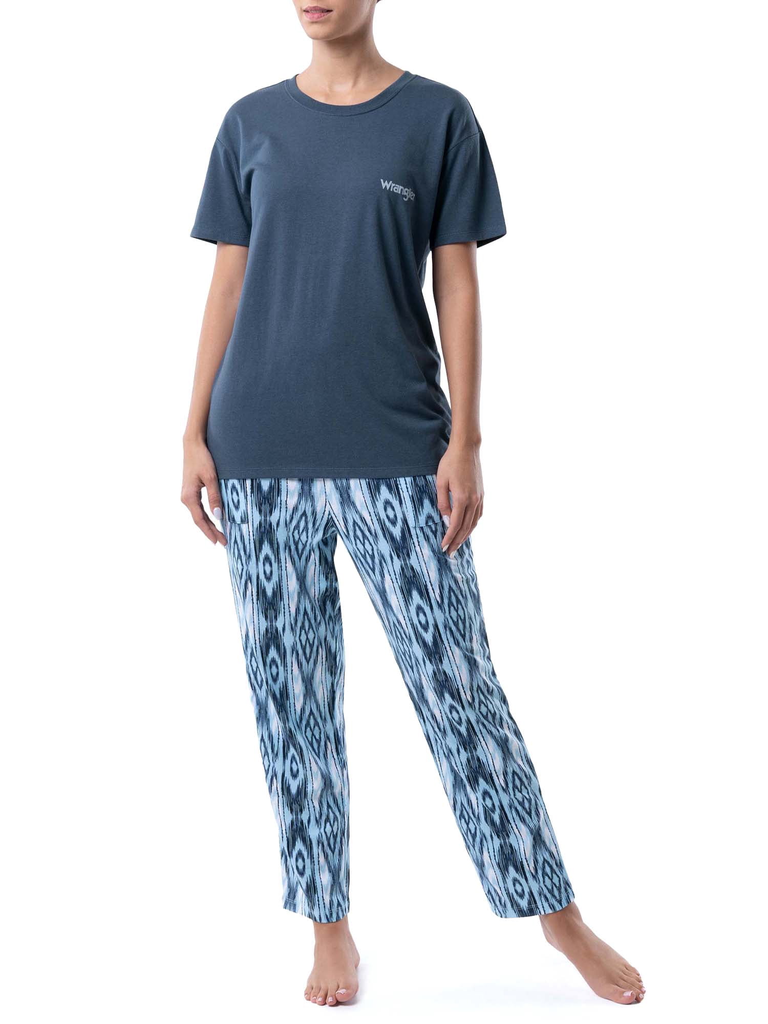 Wrangler Women's Short Sleeve Cotton Blend Pajama Set, Sizes S-4X