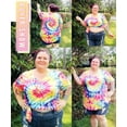 thumbnail image 4 of TIYOMI Plus Size Tops for Women 3X Short Sleeve T Shirts V-Neck Tie Dye Blouses Casual Loose Fit Rainbow Tunics for Summer 3XL 22W 24W, 4 of 5