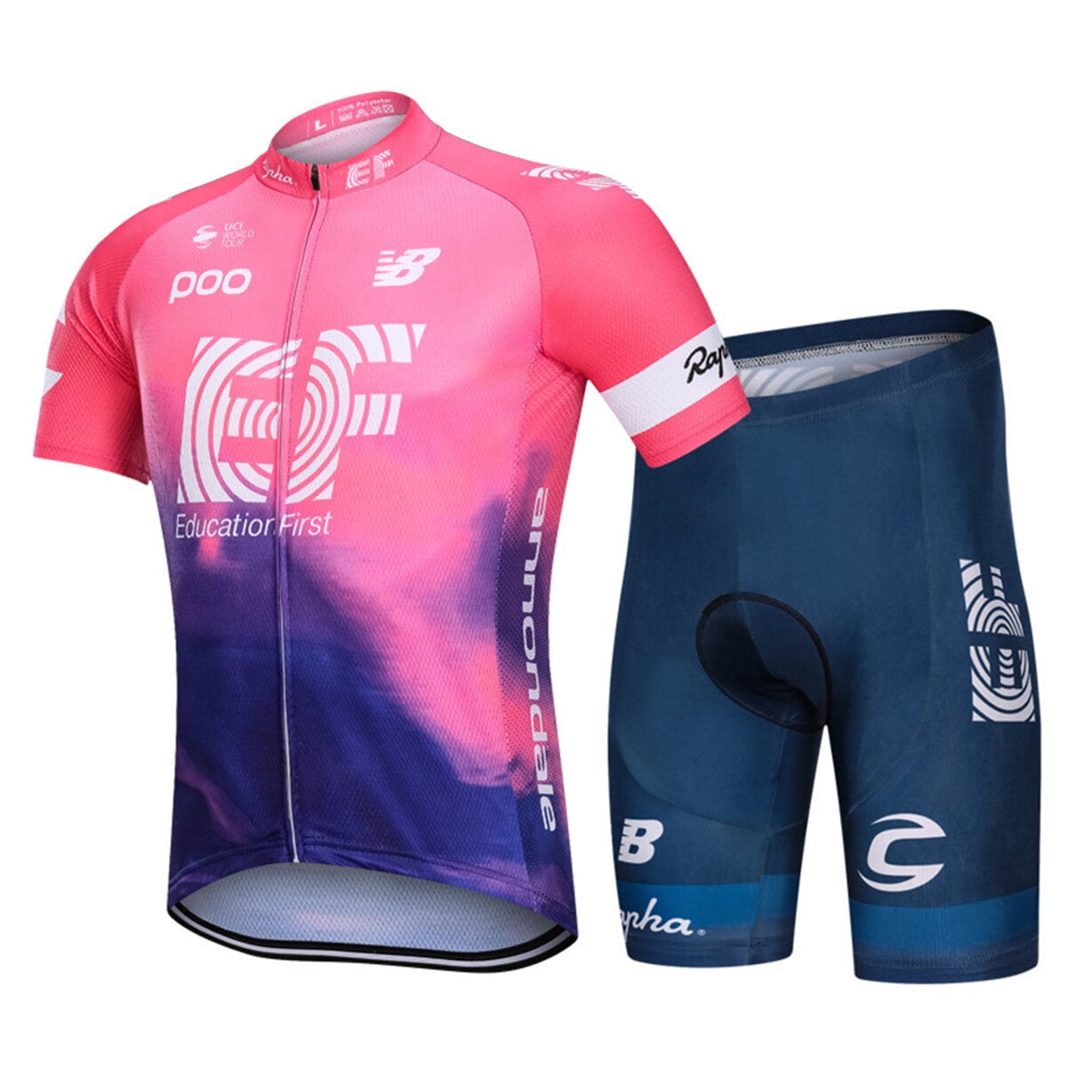 Maillot Cyclisme Homme Été,Vêtements De Velo VTT Tenue Cycliste Manche Courte MTB Jerseys Et Cuissard à Bretelle Avec 19D Coussin Gel,Ensemble Combinaisons De Cycling Respirant Séchage Rapide(C1,S
