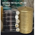 thumbnail image 2 of Hyoola, 2.75 x 5 Unscented Antique Gold Brushed Metallic Rustic Pillar Candles, Paraffin Wax with Cotton Wicks, 6-Pack, 2 of 8