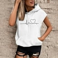 thumbnail image 2 of Curuila Womens Hoodies Print Sleeveless Loose Pullover With Pocket Comfort Soft Summer Sweatshirt White Size 3Xl, 2 of 4