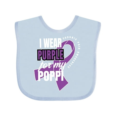 

Inktastic Chronic Pain I Wear Purple For My Poppi Gift Baby Boy or Baby Girl Bib