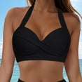 thumbnail image 2 of Hessimy Halter Bikini Tops for Women Push Up Bathing Suit Top V Neck Full Coverage Swimsuit Top Only(Z1-Black,M), 2 of 9