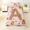 thumbnail image 3 of Erosebridal Kids Brown Capybara Twin Sheet Sets, Initial A Letter Bedding, 3 Pieces, 3 of 5