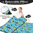 thumbnail image 3 of Monster Cartoon Truck Blue Pattern Teens Toddler Nap Mat with Pillow, Sleeping Mat Bag for Preschool Daycare 50"x20", 3 of 6
