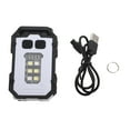 thumbnail image 1 of Linterna LED ABS con 8 modos de iluminación, 2 fuentes de luz, recargable por USB, portátil, mini llavero de bolsillo, luz de trabajo para acampar, hacer senderismo y pescar, 1 of 10