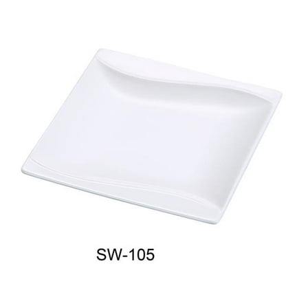 Yanco SW-105 4.5 in. Porcelain Square Plate, Bone White - Pack of 48