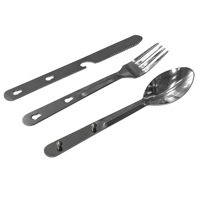 1 Set 4 in 1 Camping Cutlery Stainless Steel Eating Utensil
