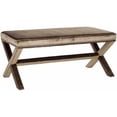 thumbnail image 2 of SAFAVIEH Melanie Cross-Leg Upholstered Extended Bench, Antique Sage, 2 of 3
