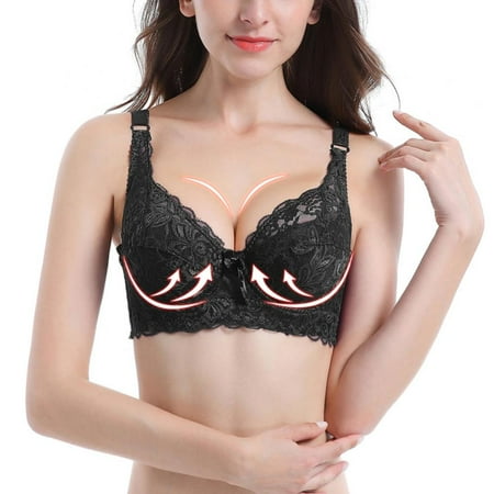 

Women Plus Size Sexy Bra lace Underwire Push-up and Panty Underwire Steel Bra Gathered Bra 34B-46C