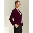 thumbnail image 2 of ChaqueDe Traje De ChaqueElástiCon Cuello De SolaPaOficiDe Trabajo PaMujer Rojo PúrpuM, 2 of 6