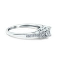 thumbnail image 2 of Simulated Cubic Zirconia Size-5 3 Flower Ring Wedding Engagement Band 925 Sterling Silver, 2 of 7