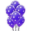 PURPLE AND WHITE DOTS LATEX BALLOONS