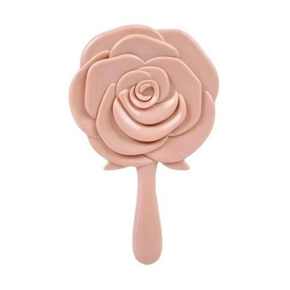 Flower Handheld Makeup Mirror - Portable Cosmetic Paddle Vanity Mirror with Handle, Pink, White, Black
