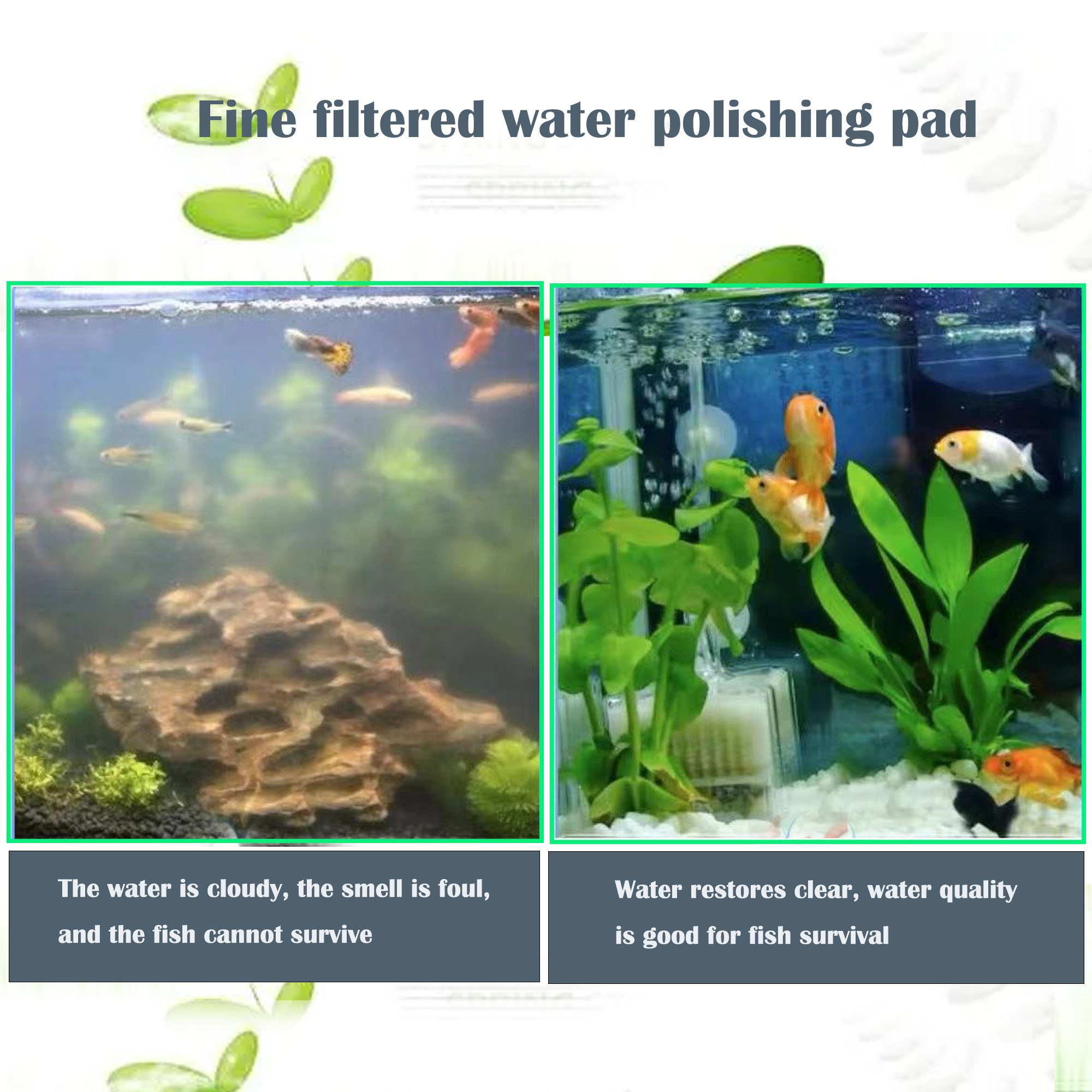 Delapan Fish Fine Foam Pre-Filter Sponges for Canister Filters Fluval Fx4 FX5 FX6 Aquarium Quick-Clear Filter Pads, 8 Pack