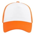 thumbnail image 7 of Falari 5-Panel Mesh Baseball Cap, Trucker Hat, Structured Plain Design, Cotton, Adjustable Size - Black & Orange, 7 of 7