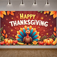 thumbnail image 5 of Decorative Design Happy Thanksgiving Banner Colorful Theme Autumn Leaves Harvest Turkey for Family Gathering Seasonal Celebration Indoor Decoration, 5 of 9
