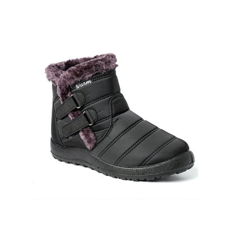 

Colisha Black Boots Womens Winter Snow Boots Furry-Lined Warm Ankle Boots Waterproof Shoes for Women Mens