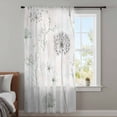 thumbnail image 4 of Dandelion Green Botanical Sheer Curtains 108" Extra Long, Vintage Watercolor Floral Light Filering Curtains, Privacy Drapes Simi Floor to Veiling Curtain for Living Room Bedroom Window Treatment, 4 of 9
